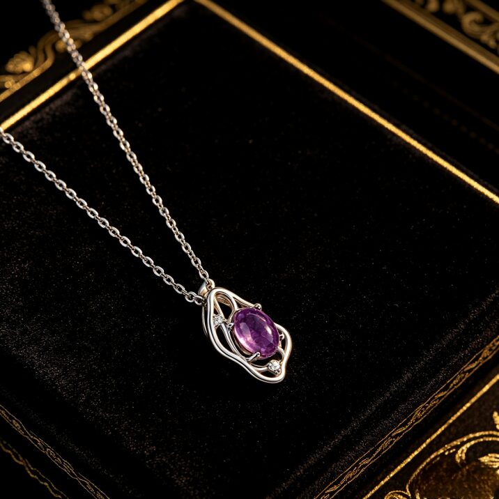 Amethyst Necklace & Earrings Set | DaoEast