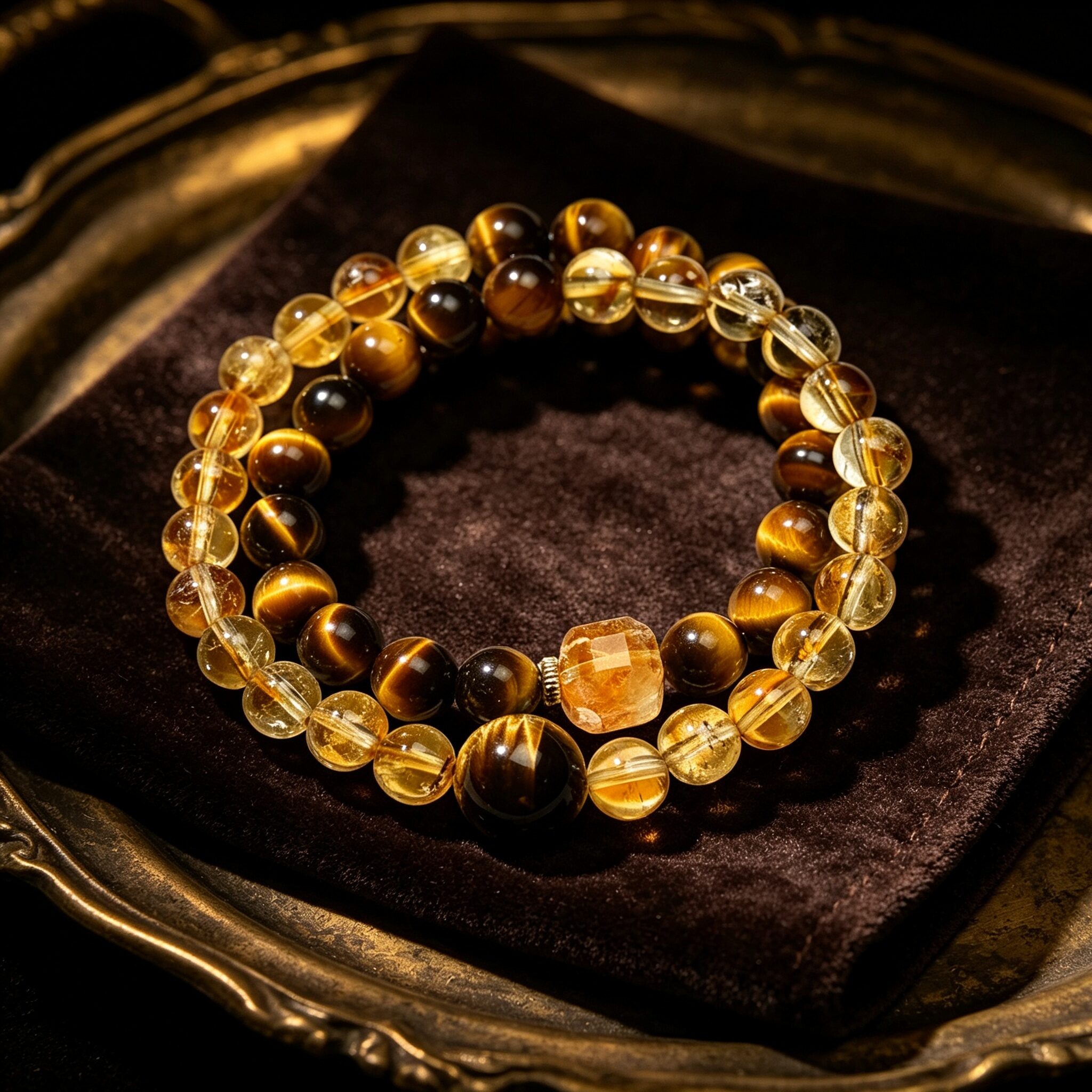 Muti Gem Double Circle Bracelet | DaoEast