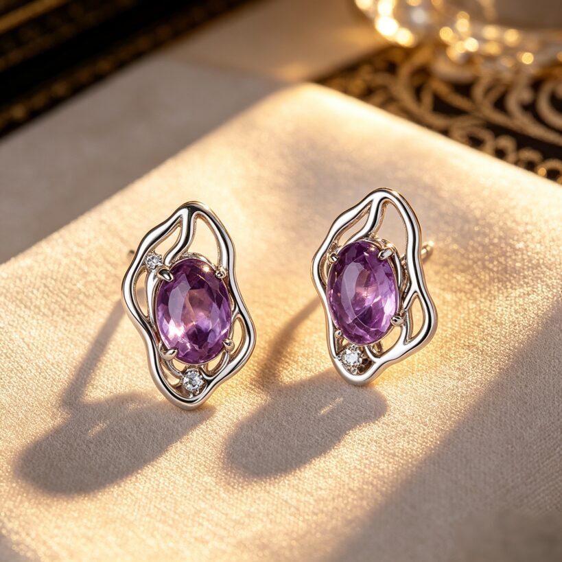 Amethyst Necklace & Earrings Set | DaoEast