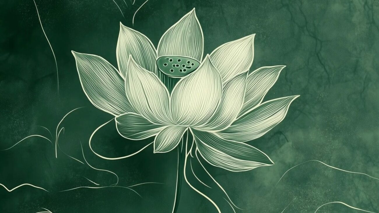 Traditional Chinese lotus, symbol of purity and tranquility