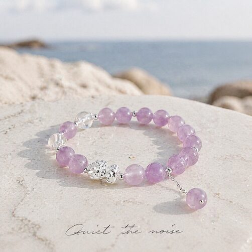 Draw the Prosperity In — Amethyst & Pure Silver Pixiu Bracelet | DaoEast - Image 5