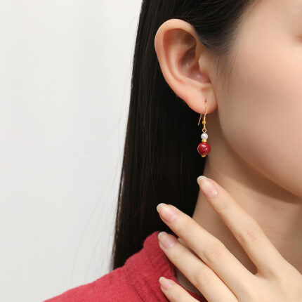 Lightweight 2.9g Traditional Cinnabar Earrings
