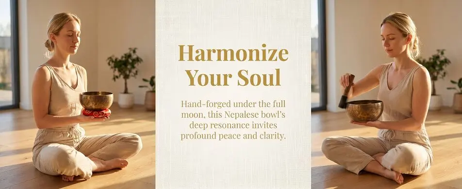 Full Moon Singing Bowl with Om Mani Padme Hum Engraving