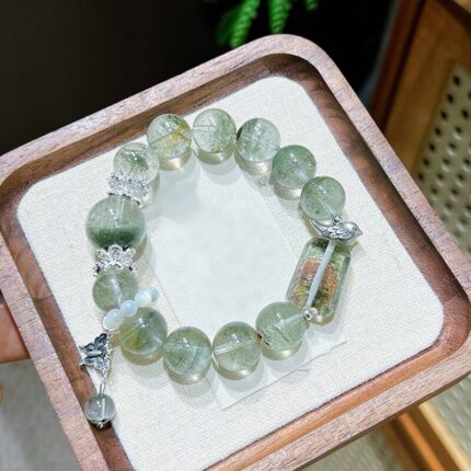 DaoEast Forest Whisper 12mm Green Phantom Multi-gem Bracelet