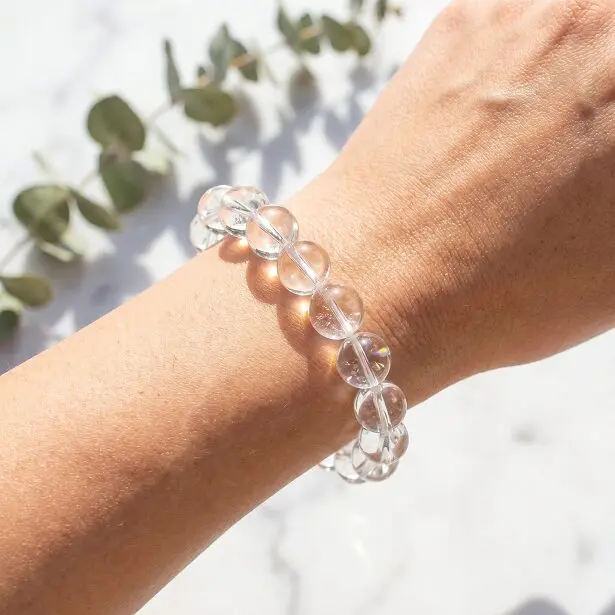 Clear Positive -  Natural White Crystal Bracelet | DaoEast - Image 2