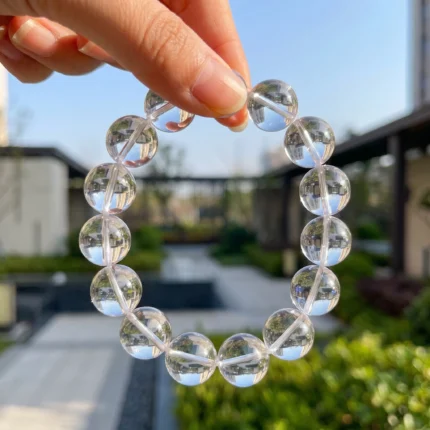 Natural transparent white crystal bracelet clarity energy jewelry