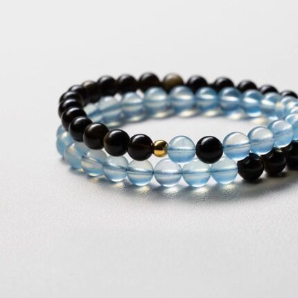 Natural Obsidian Beads Close Up for Protection and Emotional Stability