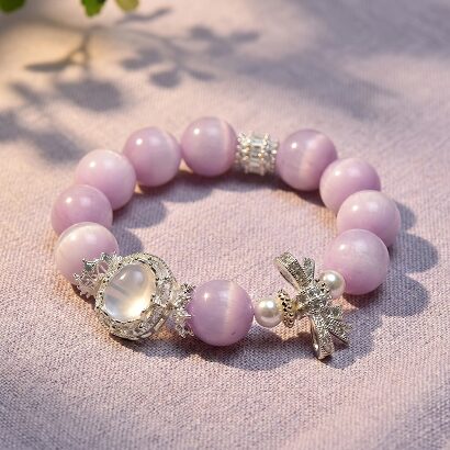 DaoEast Clarity Kunzite White Phantom Quartz Bracelet