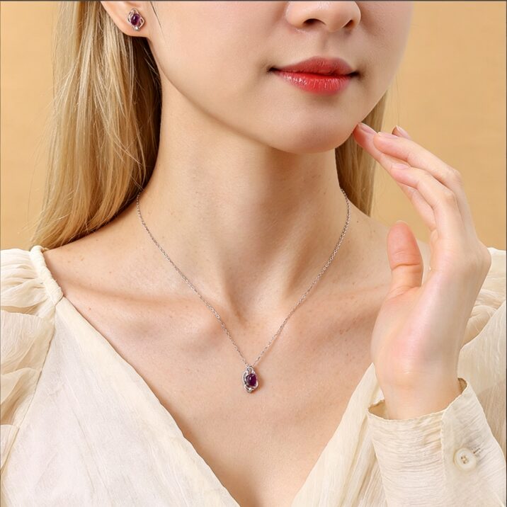 Amethyst Necklace & Earrings Set | DaoEast