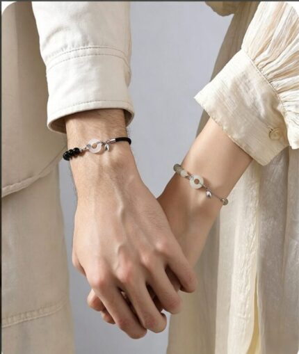 Bamboo & Peace Lock Couple's Bracelet Set | DaoEast